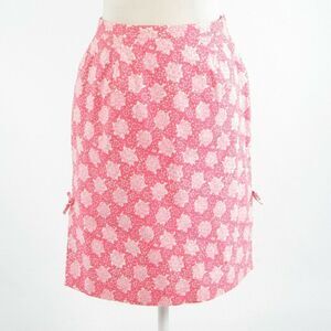 Tibi pink geometric A-line skirt 10